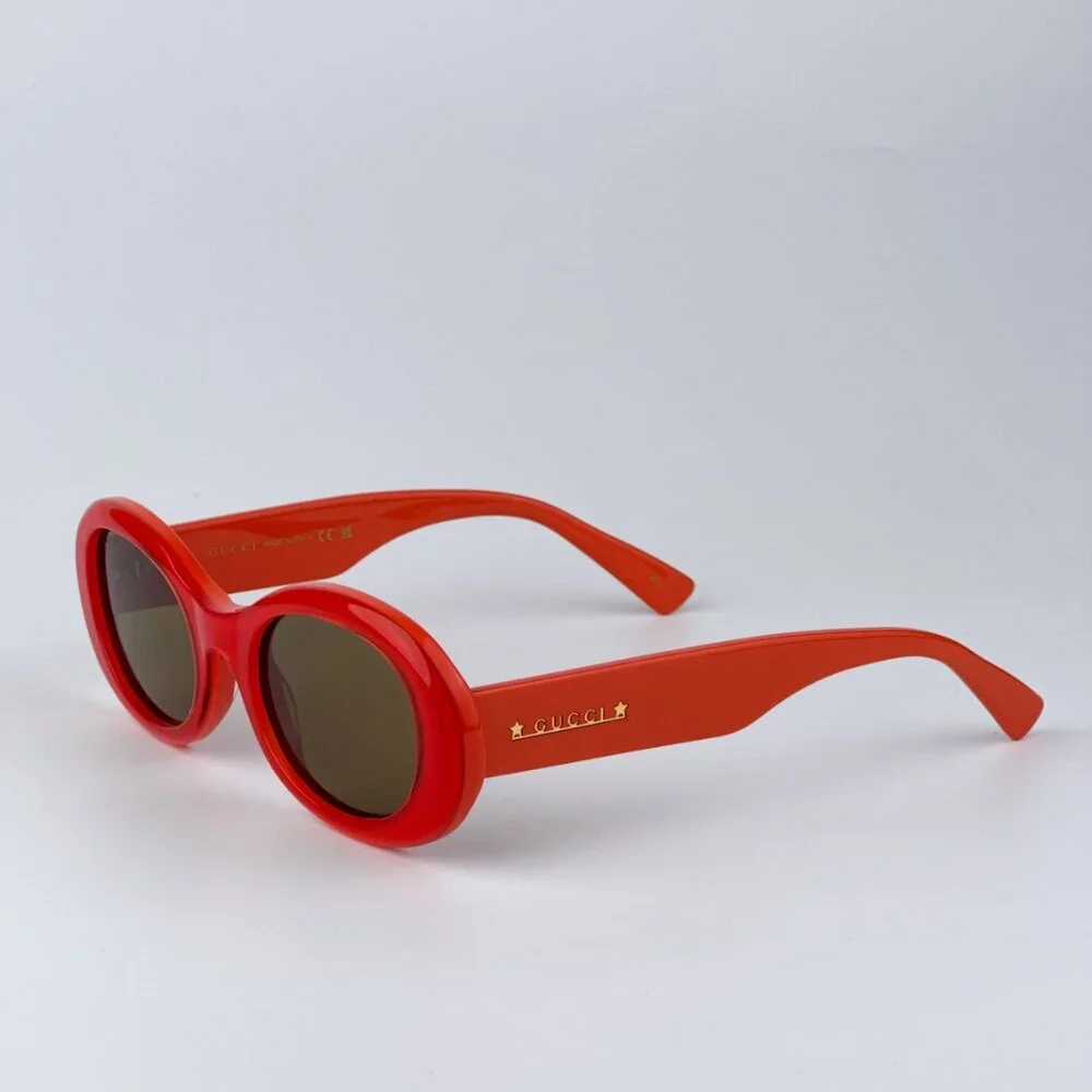 Gucci GG1587S 003 BRAND NEW Sunglasses Orange Brown Women Oval - Picture 4 of 10